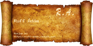 Ruff Ádám névjegykártya